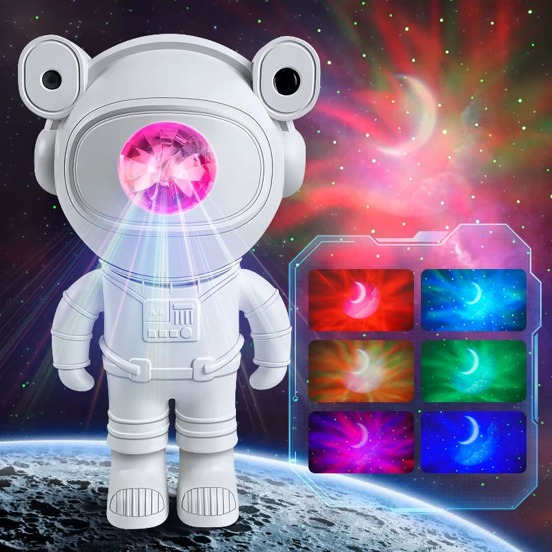 Proyector Estelar Infantil - Luz Nocturna 360° con Control Remoto y Diseño de Astronauta y Nebulosa