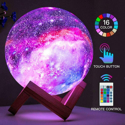 GOODWORLD Lámpara Luna 3D LED con 16 Colores y Control Remoto